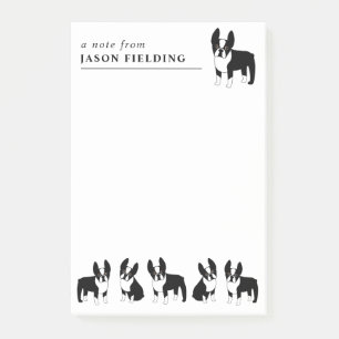 Boston Terriers Niedliche Schwarz-Weiß-Hunde Post- Post-it Klebezettel