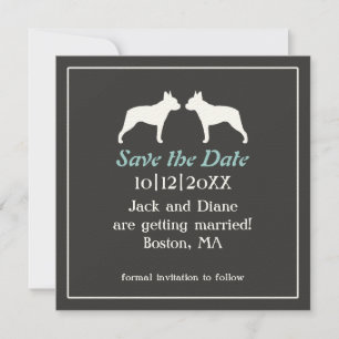 Boston Terriers Wedding Save the Date Einladung