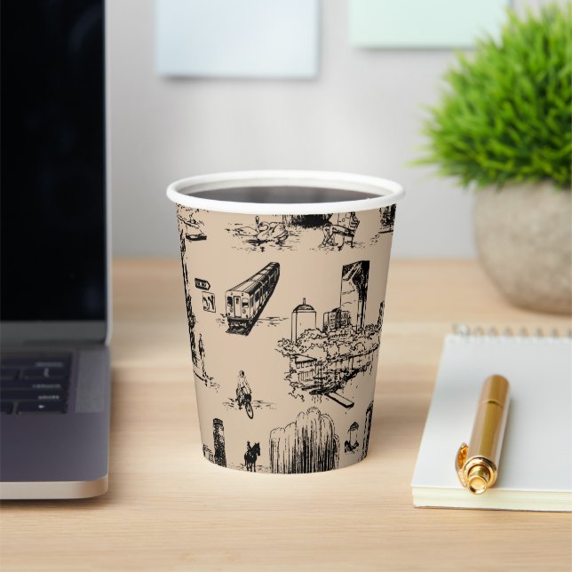 Boston Toile Black und Tan Pappbecher (InSitu)
