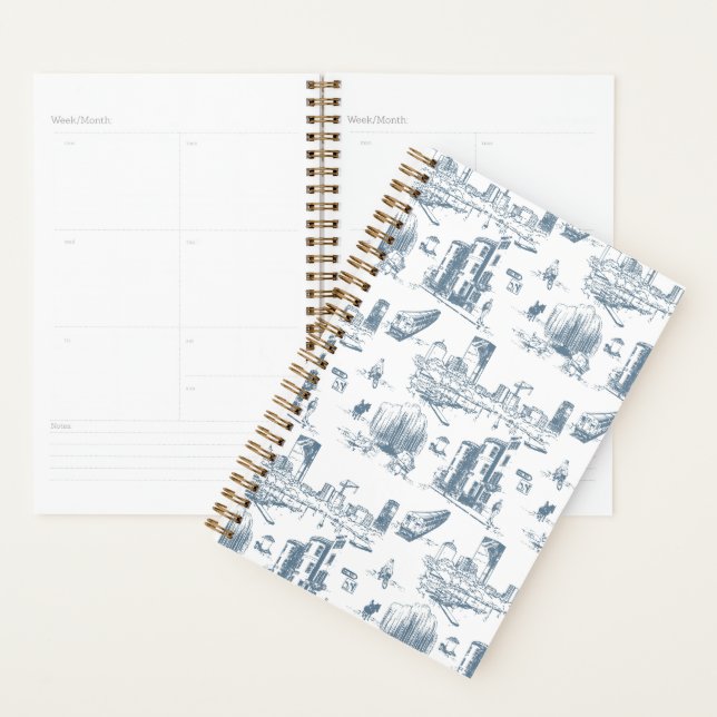 Boston Toile Blue Planner Planer (Anzeige)