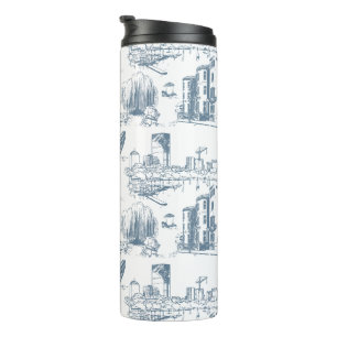 Boston Toile Blue Thermosbecher