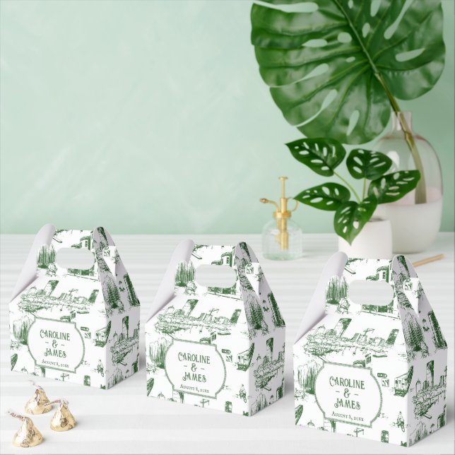 Boston Toile Forest Green Personalisiert Favor Box Geschenkschachtel (Zahlreiche)