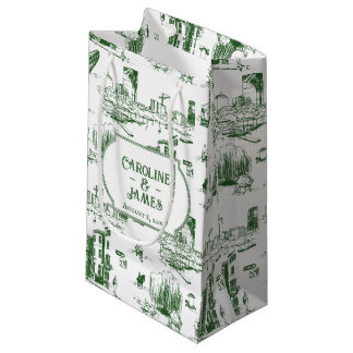 Boston Toile Forest Green Personalisiert Gift Bag Kleine Geschenktüte