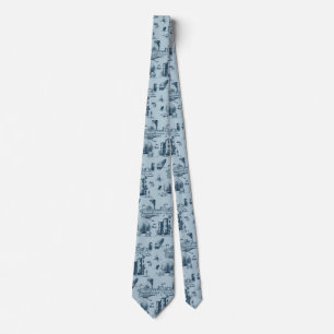 Boston Toile Navy und Blue Neck Tie Krawatte