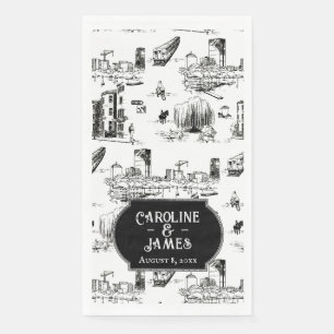 Boston Toile Personalisiert Wedding Paper Handtüch Serviette