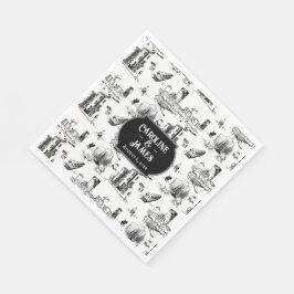 Boston Toile Personalisiert Wedding Paper Napkins Serviette