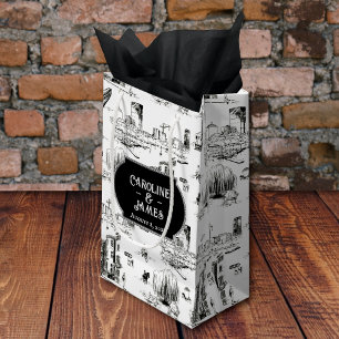 Boston Toile Personalisierte Hochzeitsgeschenktasc Kleine Geschenktüte