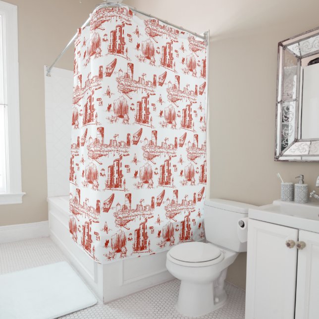 Boston Toile Red Duschvorhang (Beispiel)