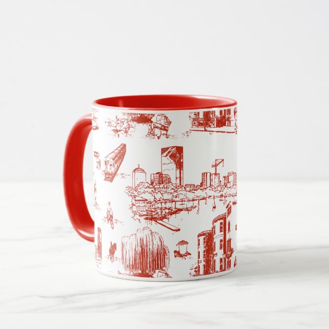 Boston Toile Red Tasse (Vorderseite Links)