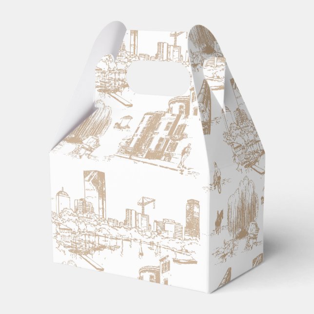 Boston Toile Tan und White Geschenkschachtel (Vorderseite)