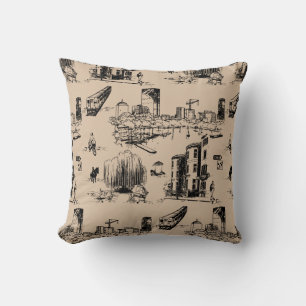 Boston Toile Throw Kissen