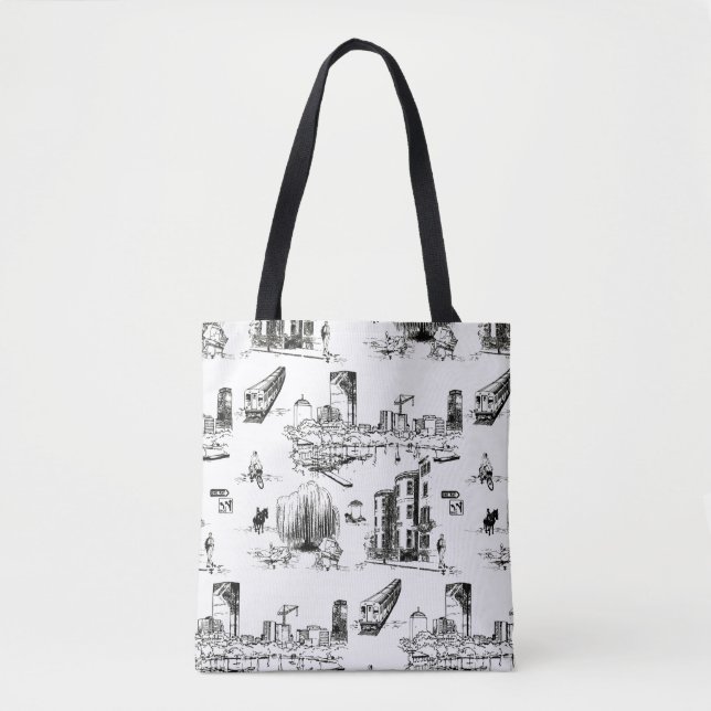 Boston Toile Tote Bag (Vorderseite)