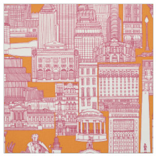 Boston-Toile Viva Magenta Satsuma Orange Stoff