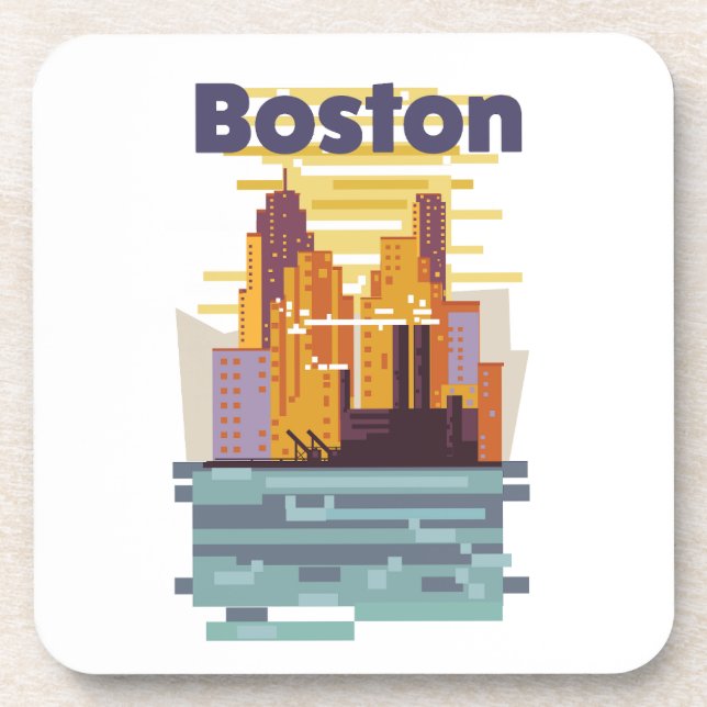 Boston Travel Poster Getränkeuntersetzer (Vorderseite)