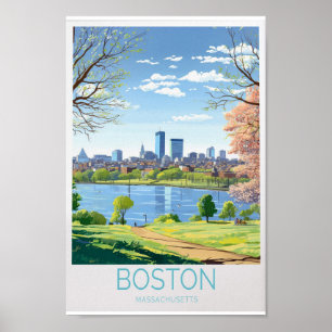Boston Travel Poster - Massachusetts Wall Art