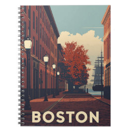Boston Travel Poster Notizblock