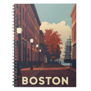 Boston Travel Poster Notizblock