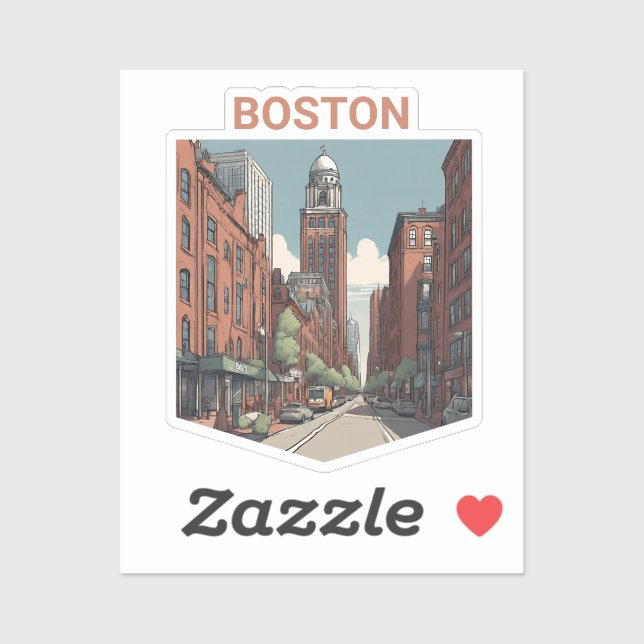 Boston Traveller - Eine tolle Geschenkidee Aufkleber (Blatt)