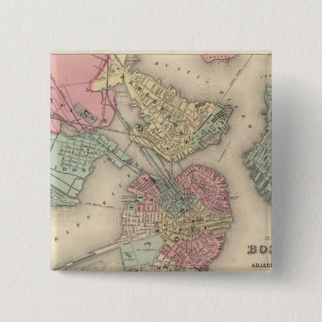 Boston und angrenzende Städte Button (Vorderseite)