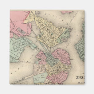 Boston und angrenzende Städte Magnet