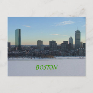 Boston und der eingefrorene Charles River Postkarte