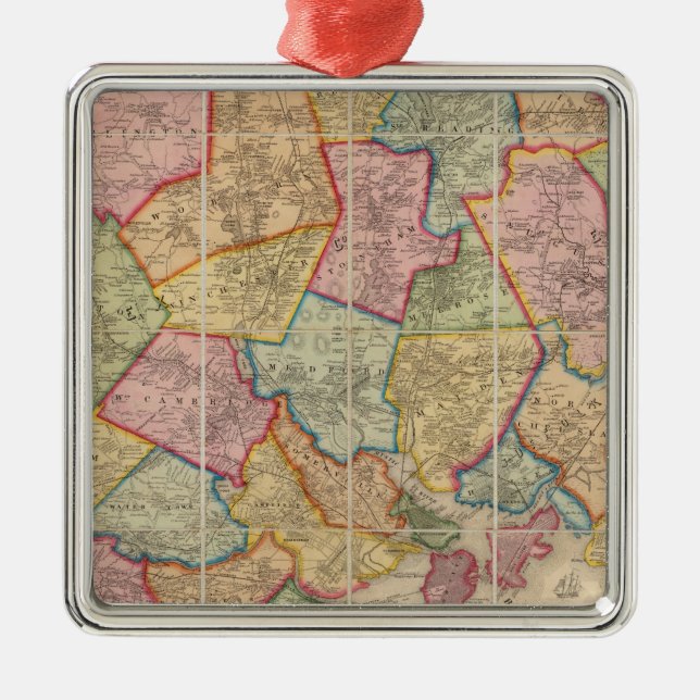 Boston und Nähe Ornament Aus Metall (Vorne)
