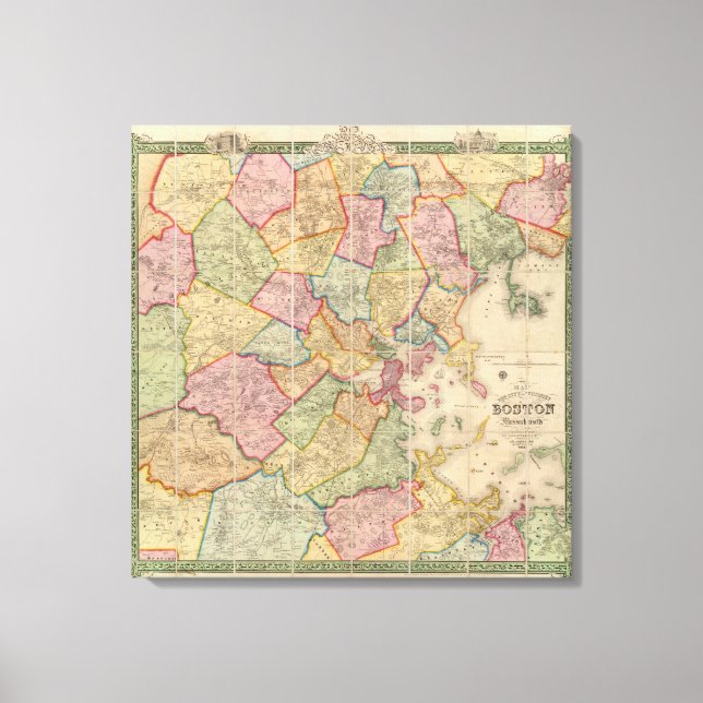 Boston und Umgebung Leinwanddruck (Vorderseite)