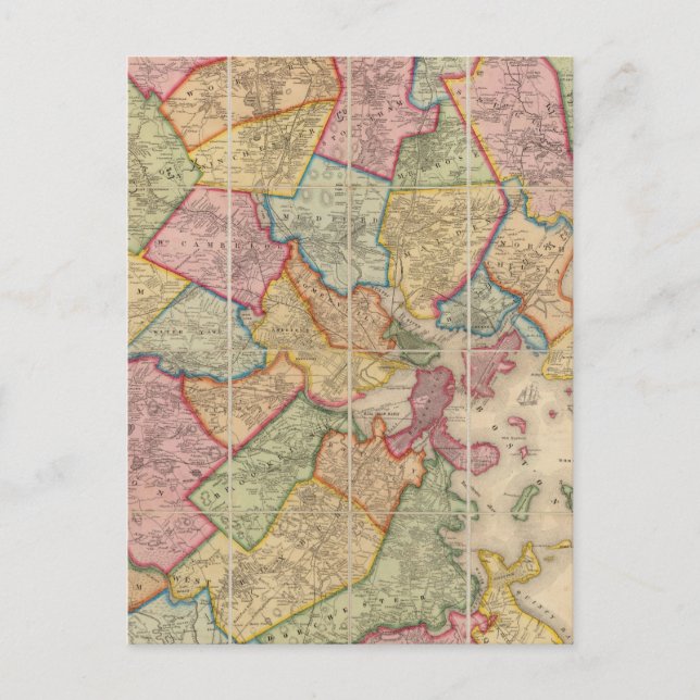 Boston und Umgebung Postkarte (Vorderseite)