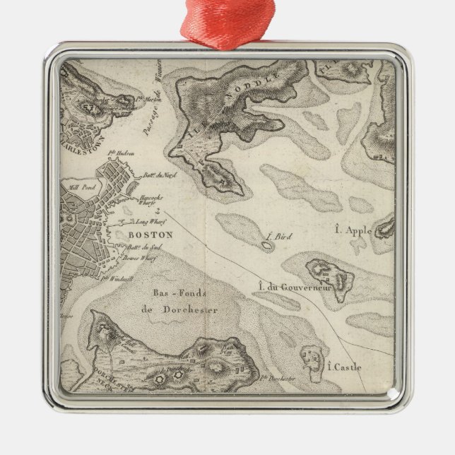 Boston und Umgebung Silbernes Ornament (Vorne)