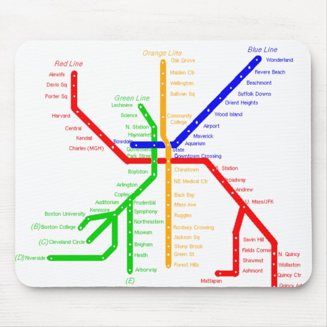 Boston-Untergrundbahn Mousepad (Vorne)