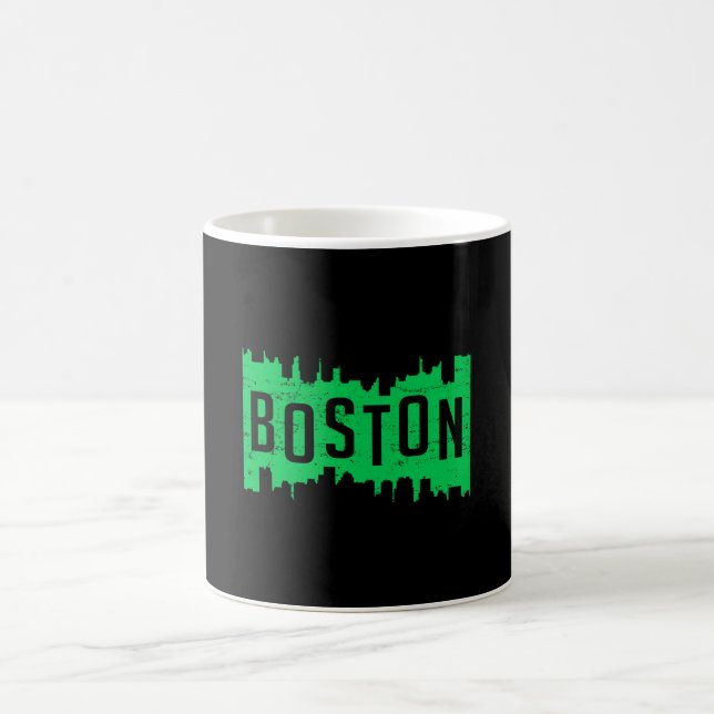 Boston USA City Cityscape Skyline Funny Gift Idee Kaffeetasse (Mittel)