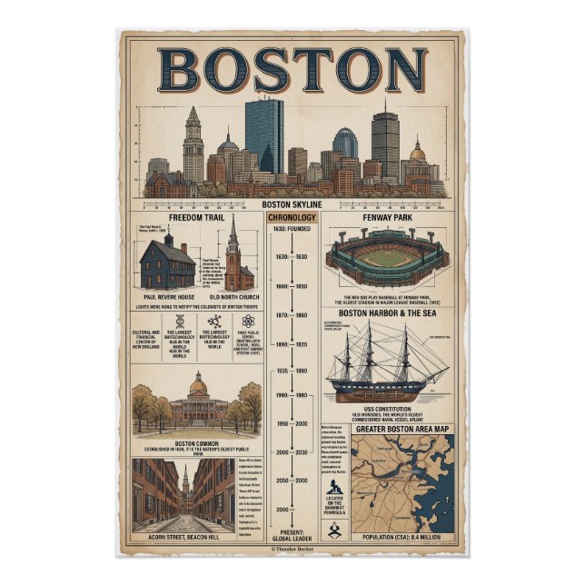 Boston, USA Poster (Vorderseite)