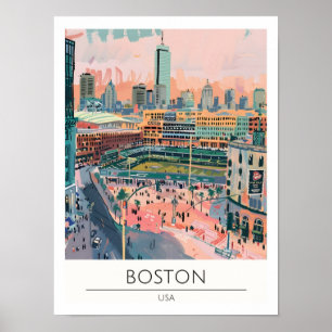 Boston USA Vintage Kunst Illustration Reise Poster