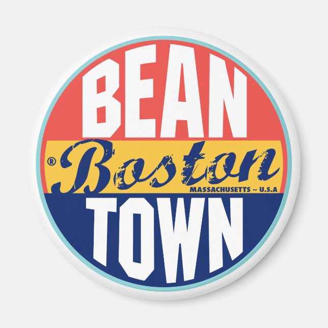 Boston Vintage Etikett Magnet (Vorne)