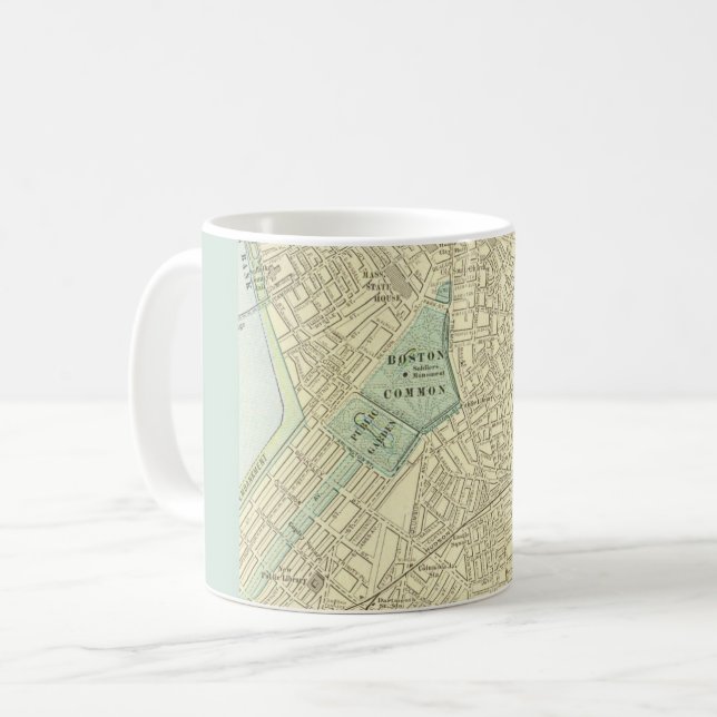 Boston Vintage-Straßenkarte Kaffeetasse (Vorderseite Links)