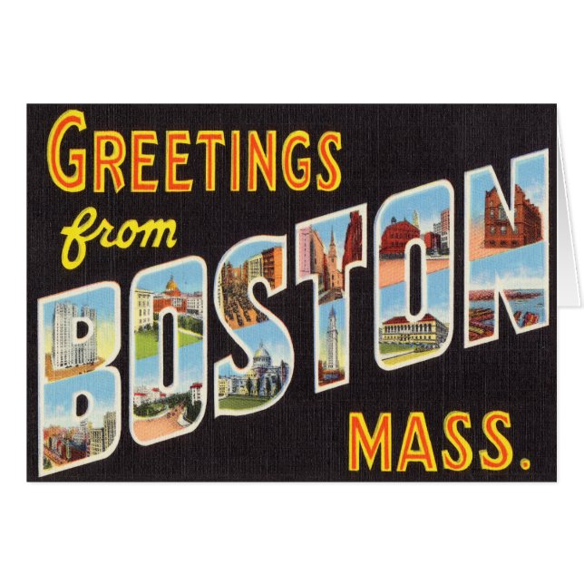 Boston Vintage Travel Postcard Zurück (Vorderseite (Horizontal))