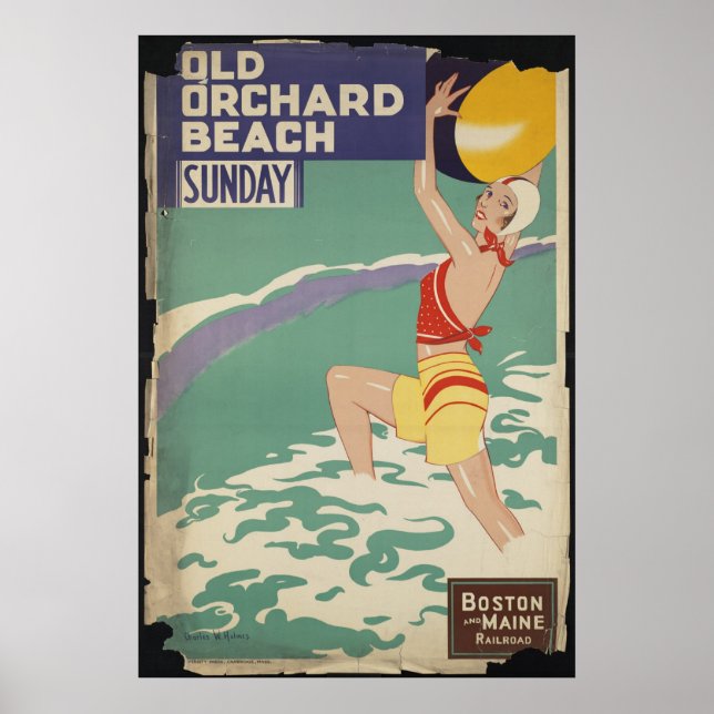 Boston Vintage Travel Poster und Retro Prints (Vorne)