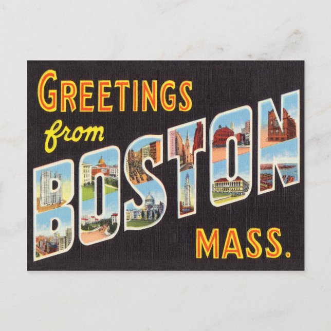 Boston Vintage Travel Postkarte Zurück (Vorderseite)