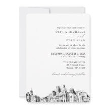 Boston Wedding Elegant Skyline Einladung