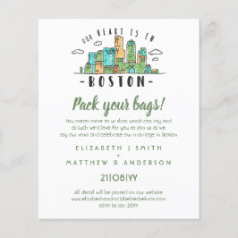 BOSTON Wedding Handgezeichnete Skyline Moderne Ein