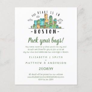 BOSTON Wedding Handgezeichnete Skyline Moderne Ein