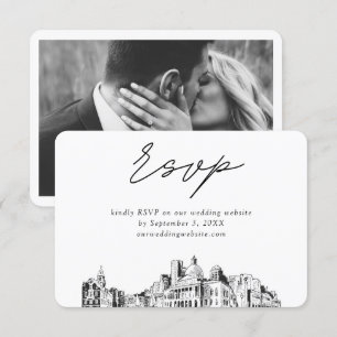 Boston Wedding Minimalistisch Sketch UAWG Begleitkarte