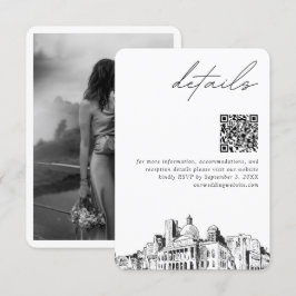 Boston Wedding Modern Details QR Code Begleitkarte