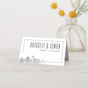 Boston Wedding Platzieren Sie die Tabellennamen- Platzkarte