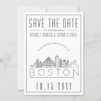 Boston Wedding | Stilisierte Skyline Save the Date