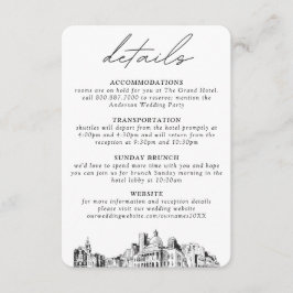 Boston Wedding Vertical Details Enclosure Card Begleitkarte