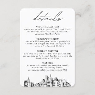 Boston Wedding Vertical Details Enclosure Card Begleitkarte