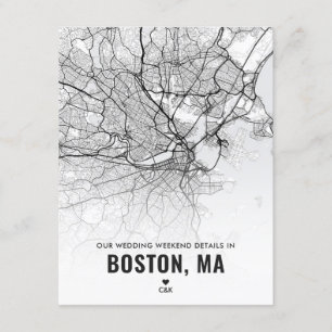 Boston Wedding Weekend Details Buchungskarte Begleitkarte