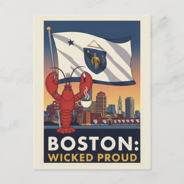 Boston Wicked Proud Postkarte (Vorderseite)