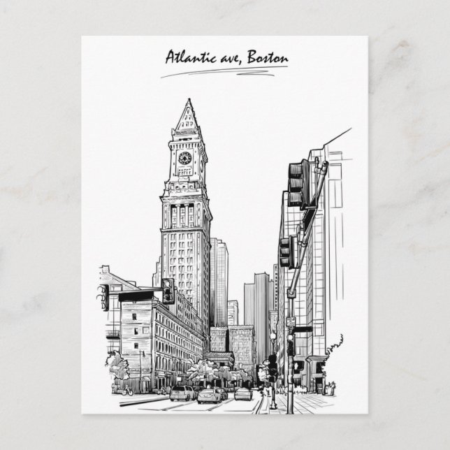 Boston willkommen bei Massachusetts Vintage Travel Postkarte (Vorderseite)